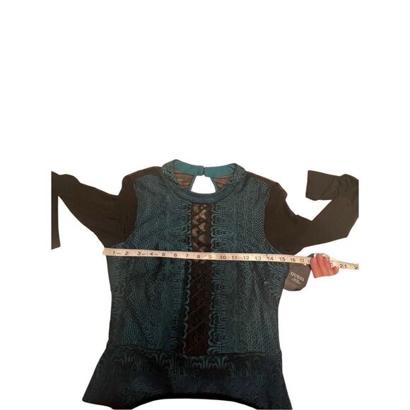 Guess Green/Black Embroidered Dress Sz 6 NWT - Picture 5 of 8